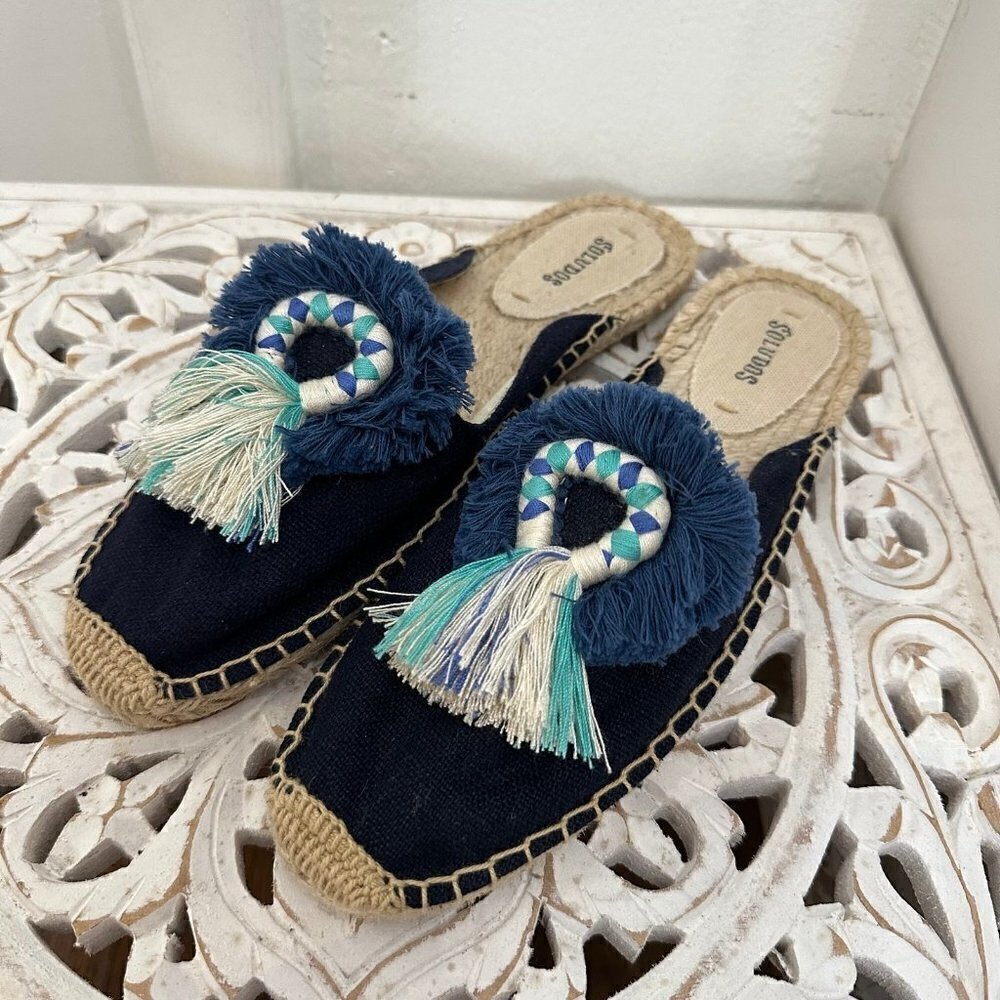NWT Soludos Kiki tassel espadrilles mules - Picture 1 of 7